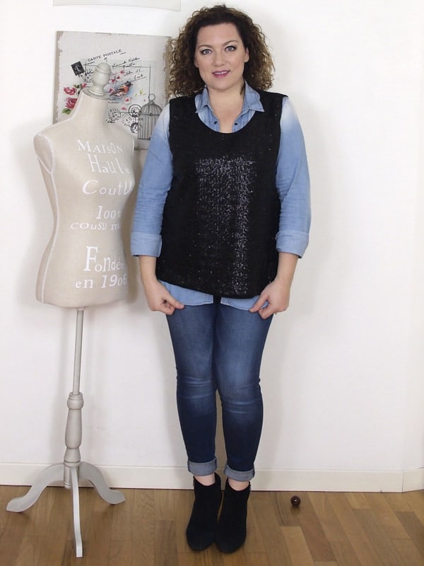 VerdementaBlog casual outfit curvy top paillettes Fiorella Rubino- curvyblogger -1