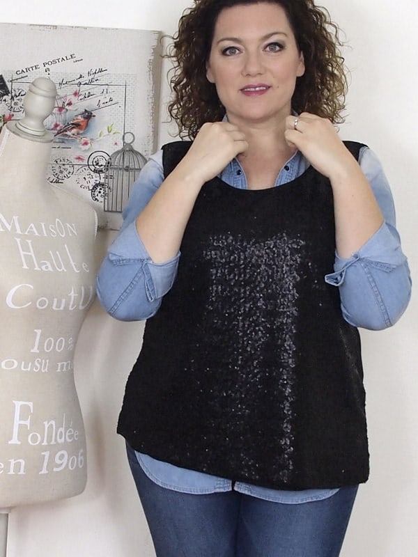 VerdementaBlog casual outfit curvy top paillettes Fiorella Rubino- curvyblogger -2