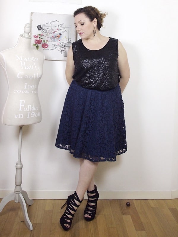 VerdementaBlog outfit curvy top paillettes Fiorella Rubino-gonna midi-tacchi alti-curvyblogger -12