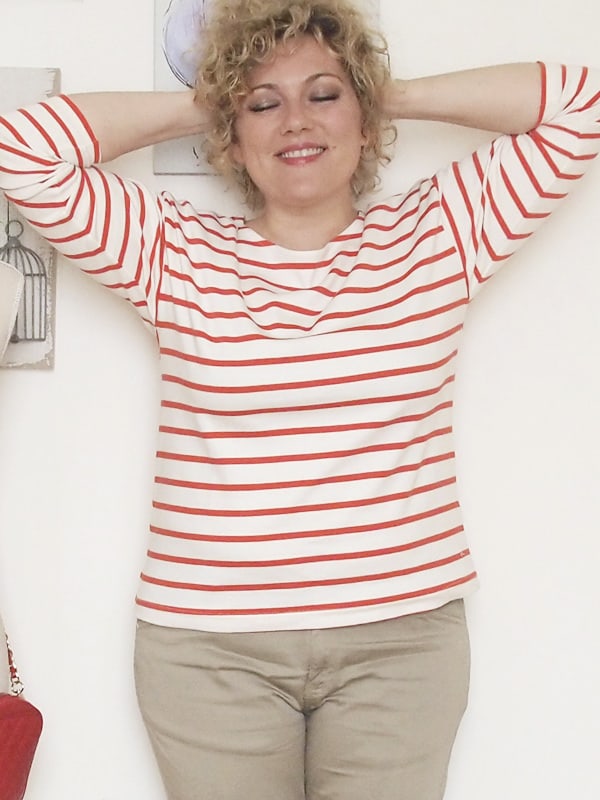 Verdementa-Fashion-blog-outfit-curvy-taglia48-casual-pantaloni-chinos-maglia-righe-3