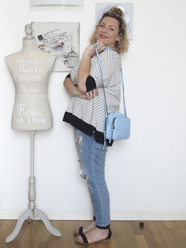 Outfit curvy con righe e strappi taglia 46 taglia 48