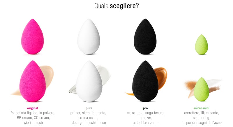 diversi tipi di Beauty Blender