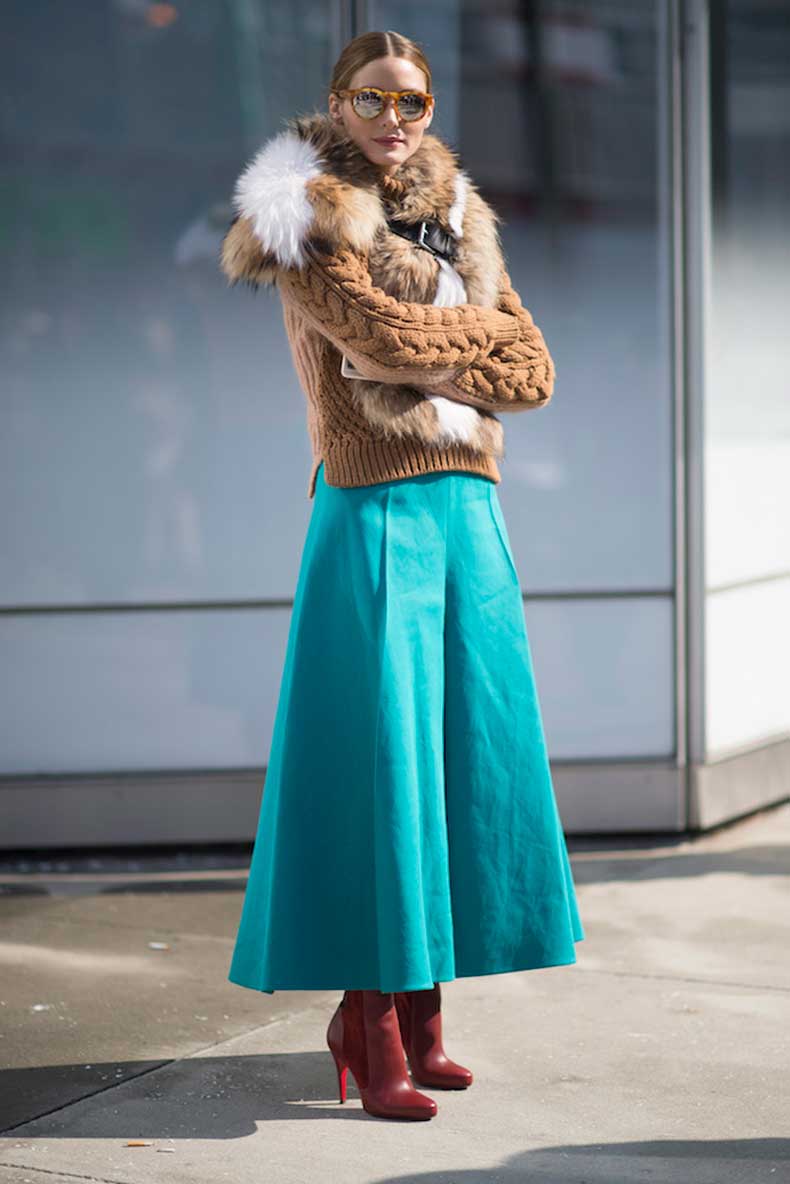 come abbinare i pantaloni culotte in inverno