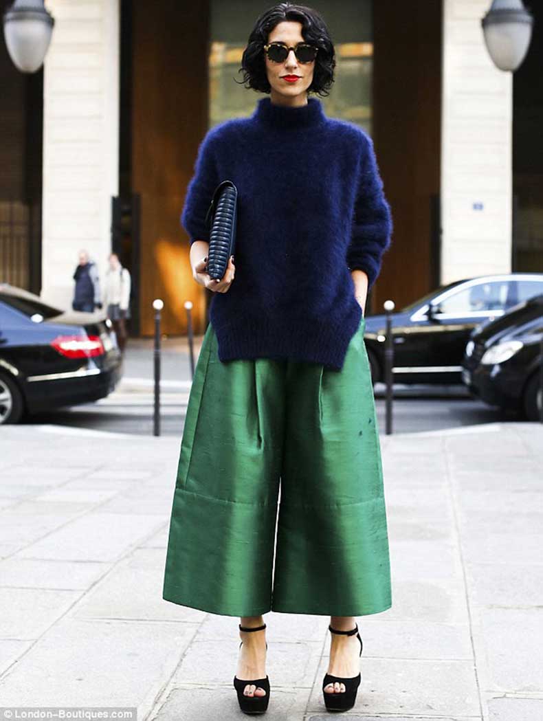 come abbinare i pantaloni culotte in inverno