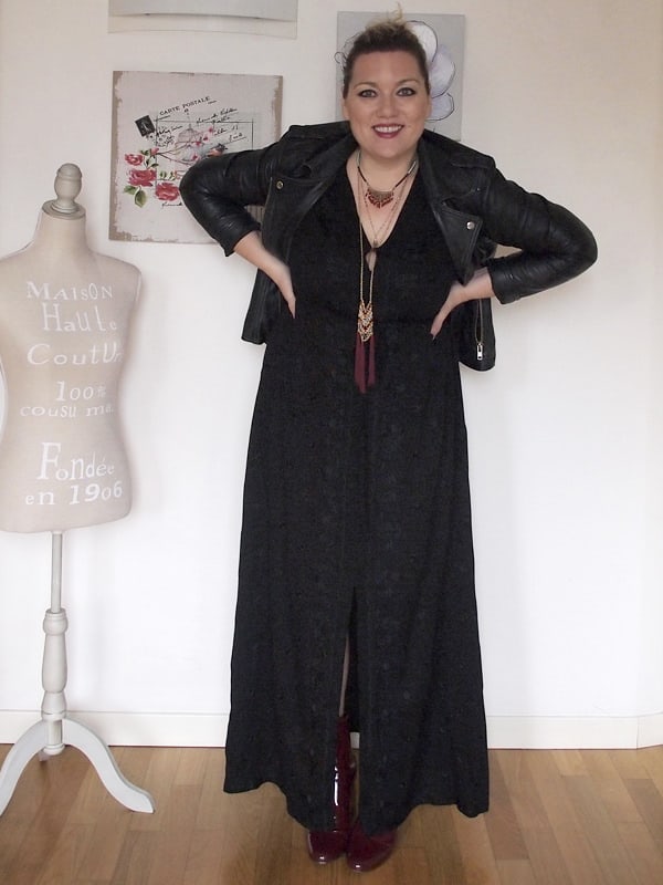 outfit curvy con abito nero lungo in stile boho di OVS Curvyglam