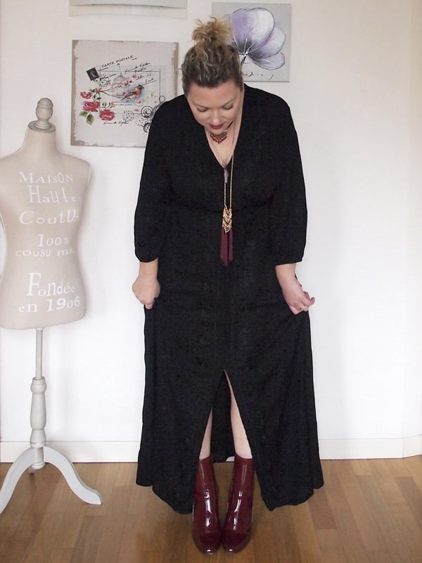 outfit curvy con abito nero lungo in stile boho di OVS Curvyglam
