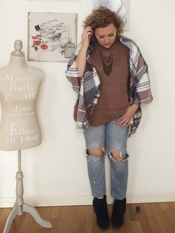 outfit curvy casual-country con collana boho tribale di Happiness Boutique