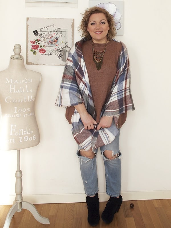 outfit curvy casual-country con collana boho tribale di Happiness Boutique