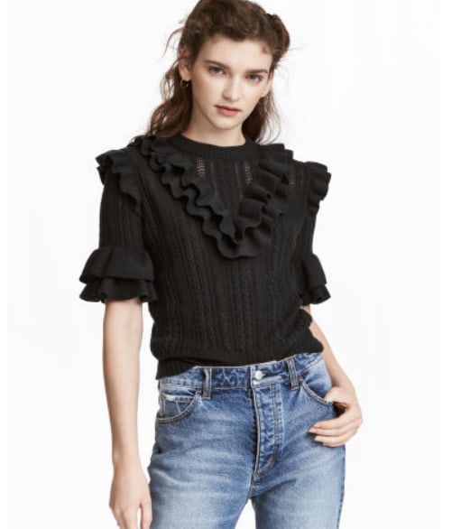 H&M - pullover maniche corte con volant