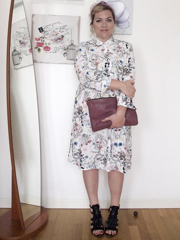 Verdementa Fashion Blog Curvy Italiano, outfit curvy taglia 46-48 con abito longuette a fiori