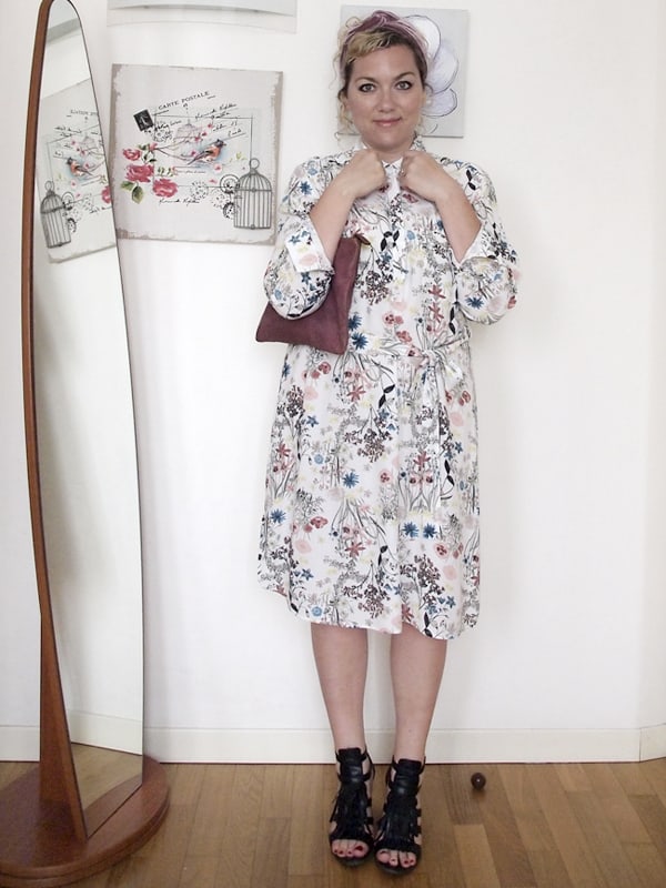 Verdementa Blog Curvy, outfit curvy taglia 46-48 con abito longuette a fiori