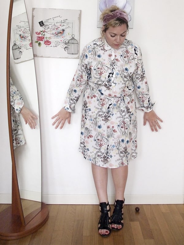 Verdementa Blog Curvy, outfit curvy taglia 46-48 con abito longuette a fiori