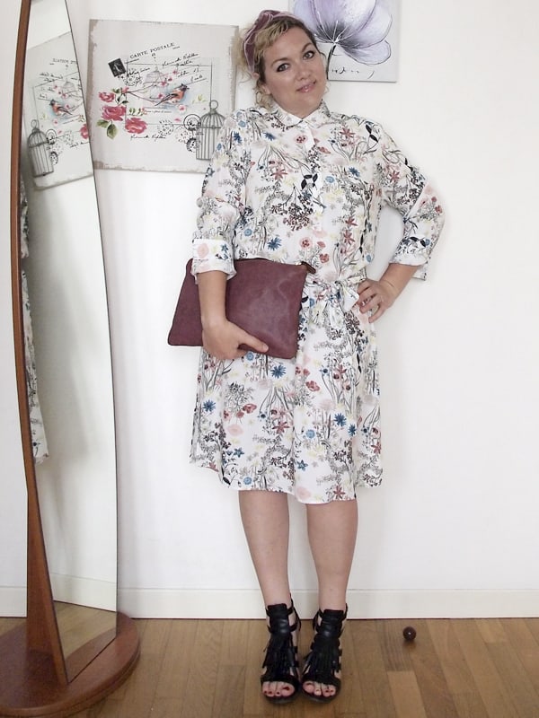 Verdementa Blog Curvy, outfit curvy taglia 46-48 con abito longuette a fiori