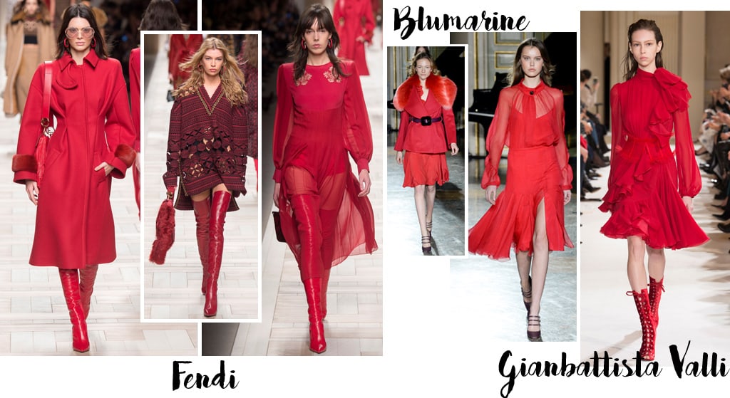 Tendenze moda autunno inverno 2017-18, colore rosso