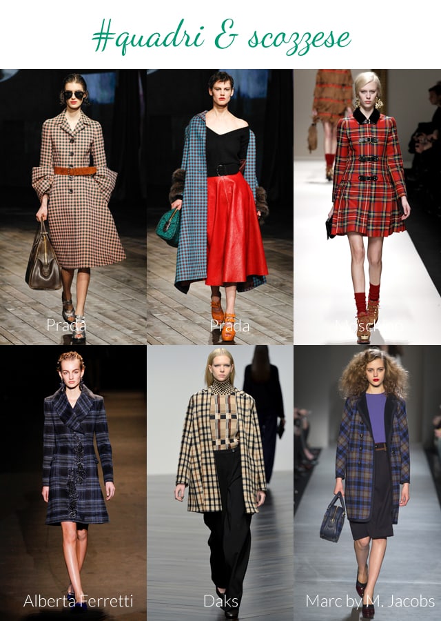 tendenze autunno inverno 2013 2014: cappotti a quadretti e in tartan